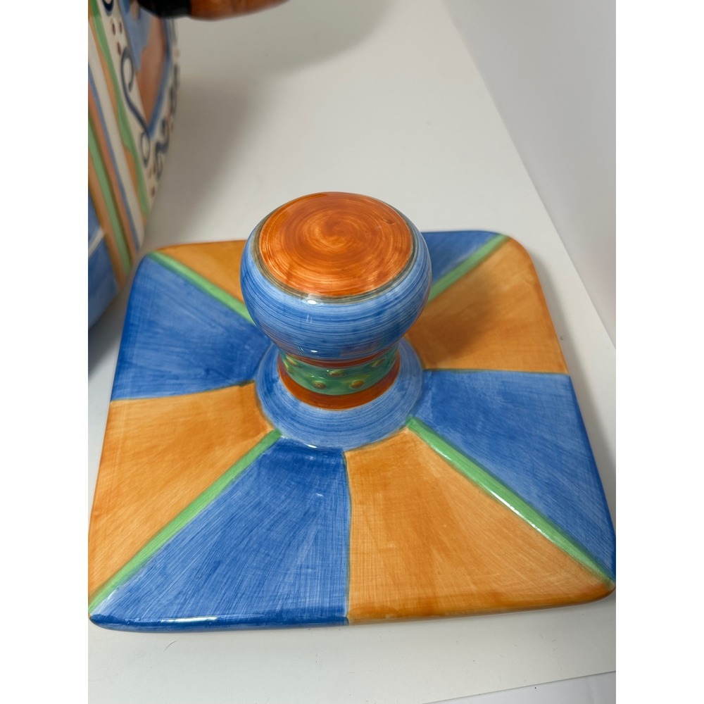 Lotus 1999 Handcrafted Ceramic Dreidel Cookie‎ Jar Hanukkah Holiday Decor Large - Picture 11 of 11